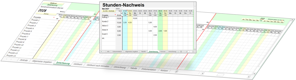 Projektzeiterfassung mit Honorarberechnung aus XZ400