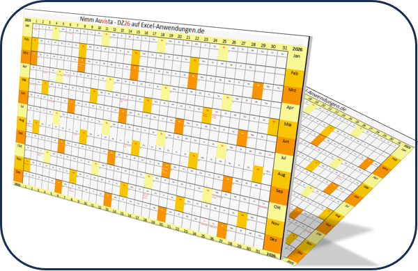 Kalender 2026 und 2025 - kostenlos laden