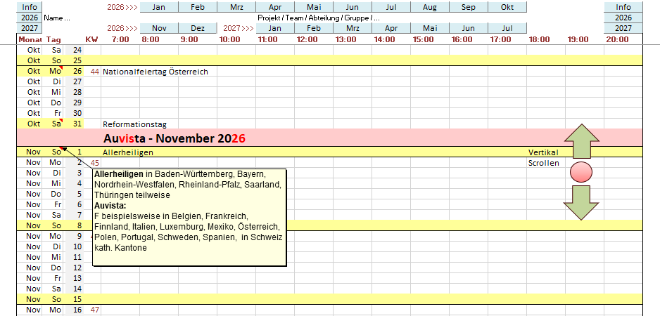 Kalender mit Tagesrhythmen - aus DZ26